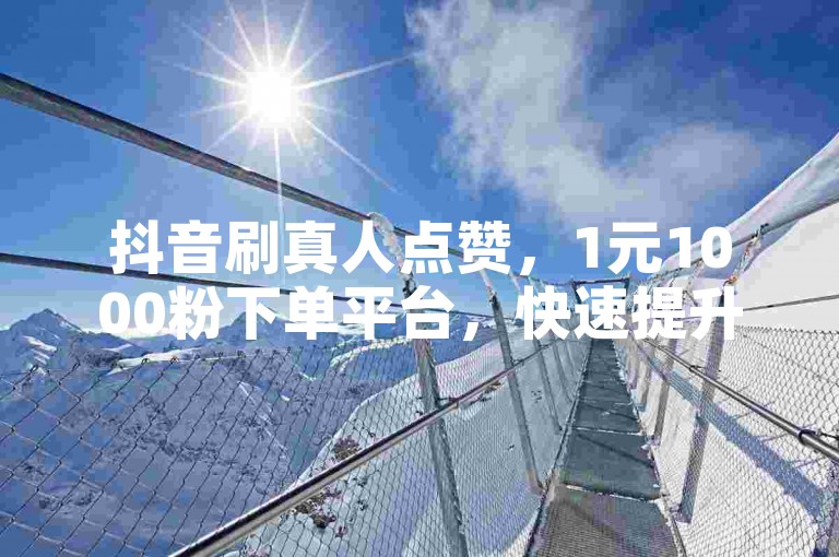 抖音刷真人点赞，1元1000粉下单平台，快速提升人气。