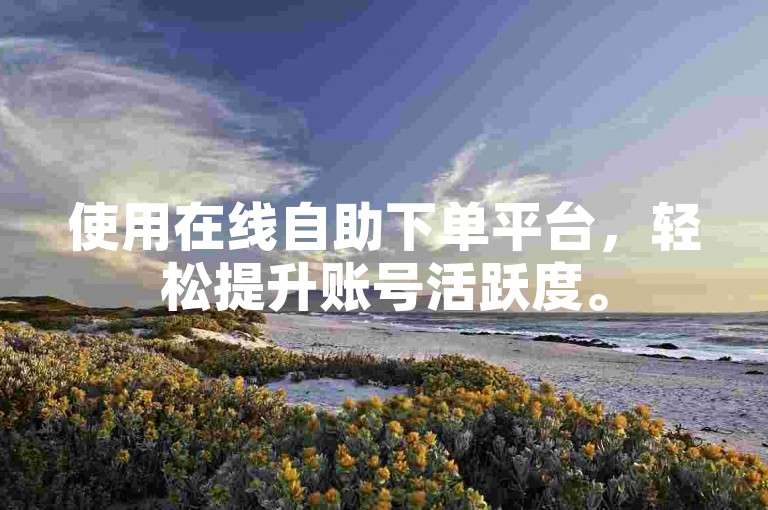 使用在线自助下单平台，轻松提升账号活跃度。