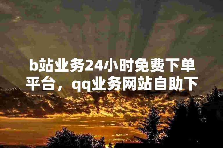 b站业务24小时免费下单平台，qq业务网站自助下单。
