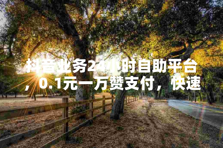 抖音业务24小时自助平台，0.1元一万赞支付，快速提升点赞量。