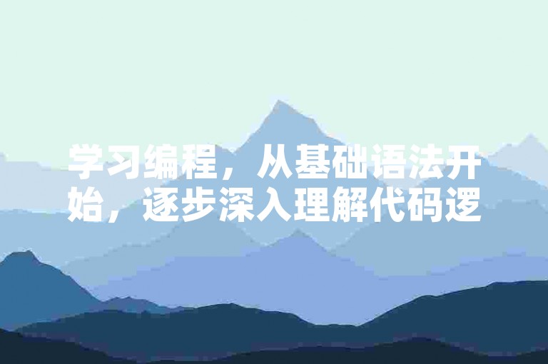 学习编程，从基础语法开始，逐步深入理解代码逻辑。