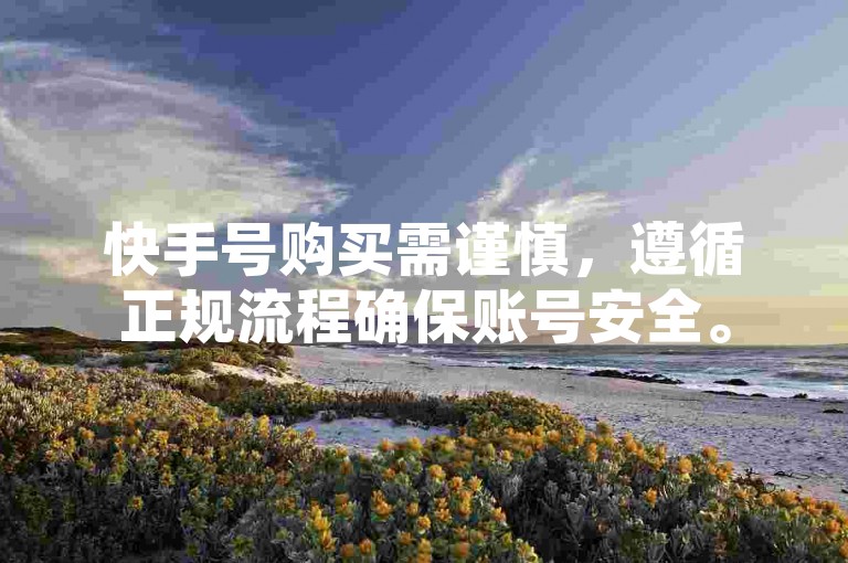 快手号购买需谨慎，遵循正规流程确保账号安全。