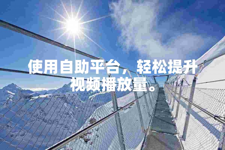 使用自助平台，轻松提升视频播放量。