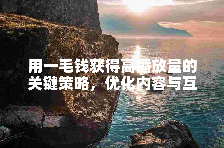用一毛钱获得高播放量的关键策略，优化内容与互动。
