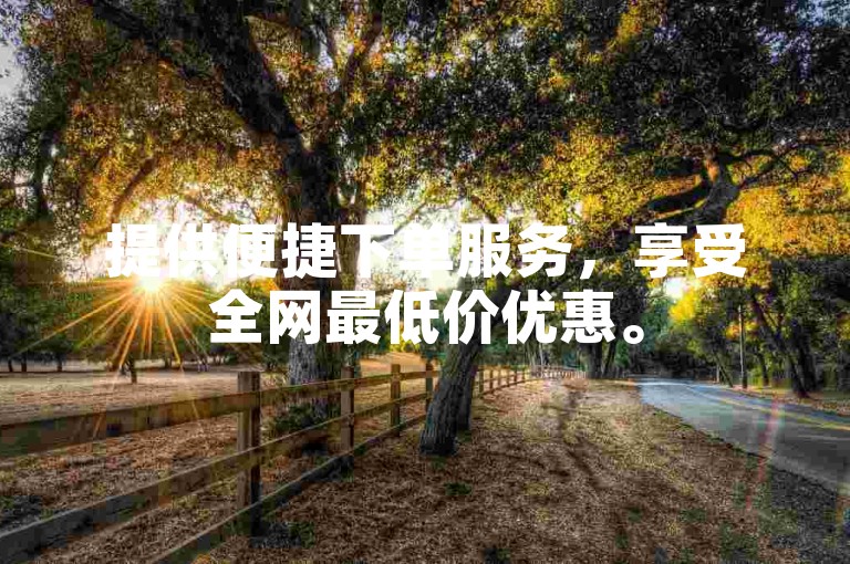 提供便捷下单服务，享受全网最低价优惠。