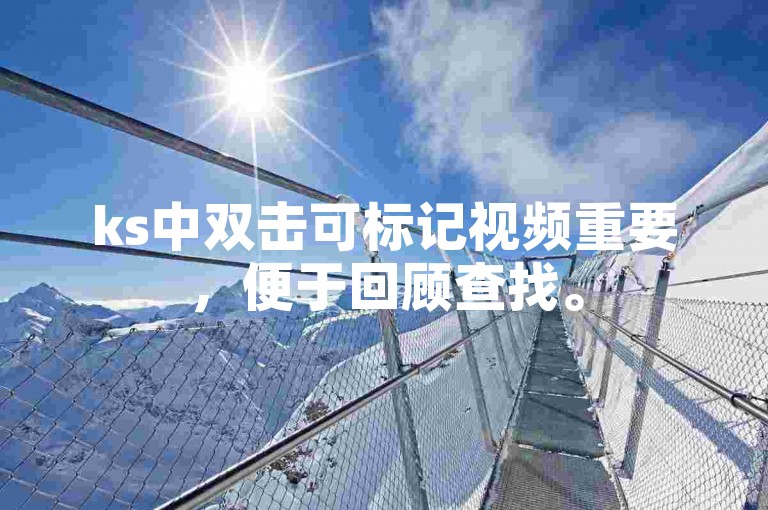 ks中双击可标记视频重要，便于回顾查找。