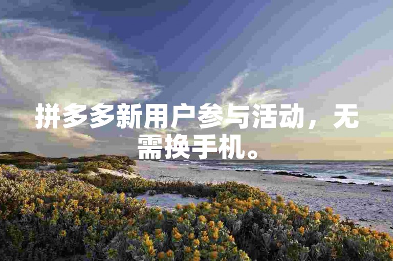 拼多多新用户参与活动，无需换手机。