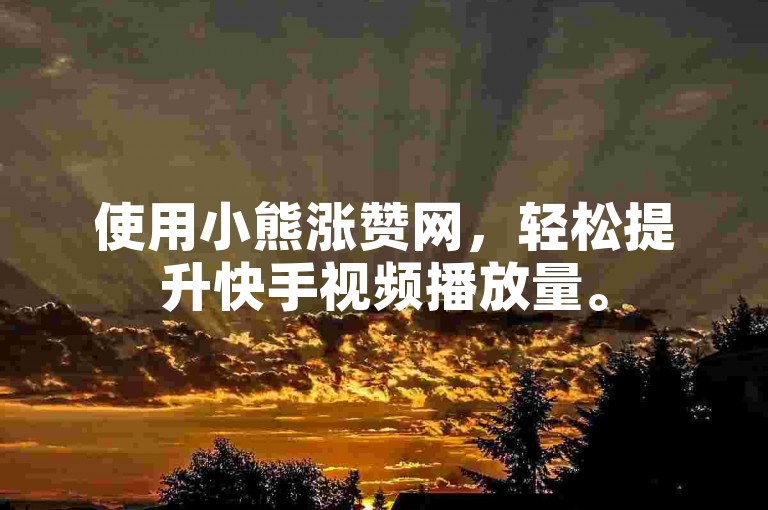使用小熊涨赞网，轻松提升快手视频播放量。