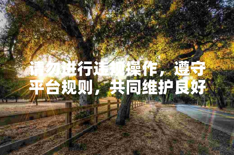 请勿进行违规操作，遵守平台规则，共同维护良好网络环境。