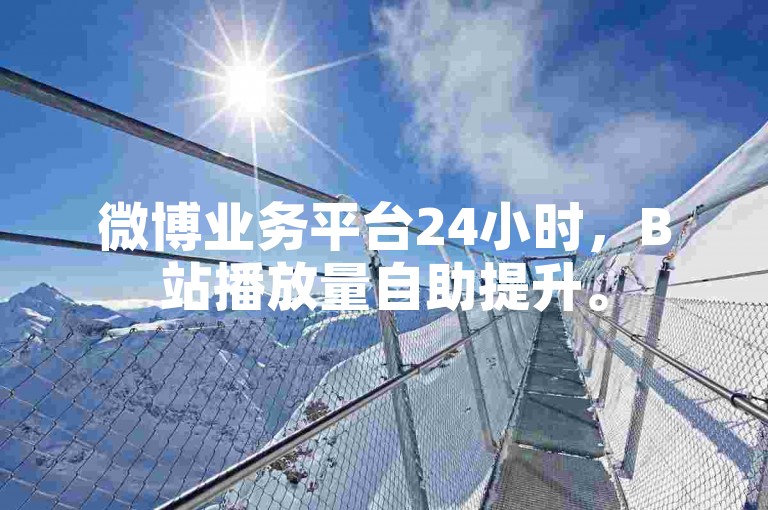 微博业务平台24小时，B站播放量自助提升。