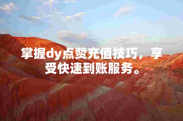 掌握dy点赞充值技巧，享受快速到账服务。