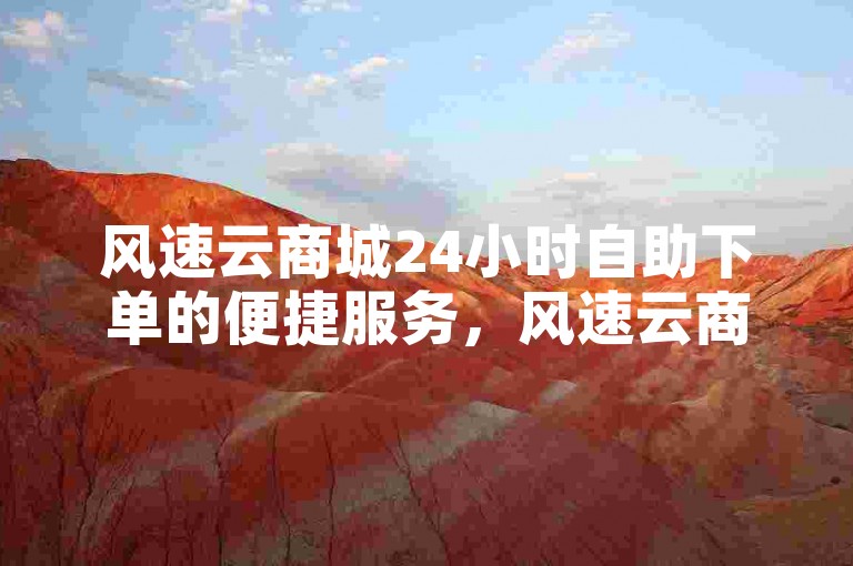 风速云商城24小时自助下单的便捷服务，风速云商城提供全天候自助下单，购物更轻松！