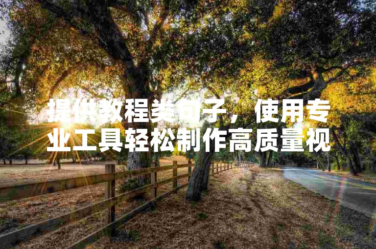 提供教程类句子，使用专业工具轻松制作高质量视频。