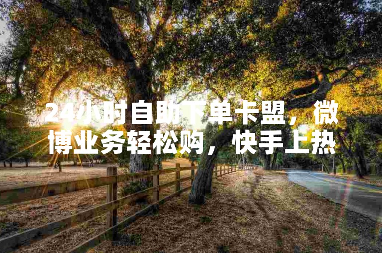 24小时自助下单卡盟，微博业务轻松购，快手上热门网站免费助。