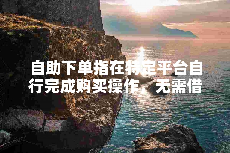 自助下单指在特定平台自行完成购买操作，无需借助他人。