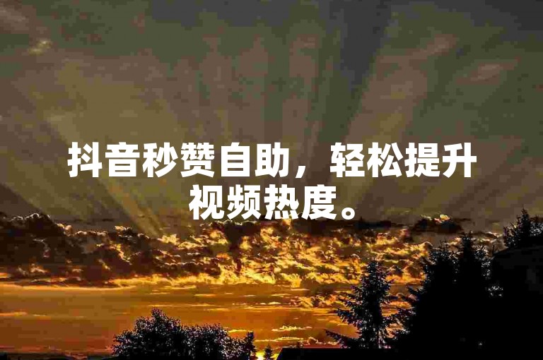 抖音秒赞自助，轻松提升视频热度。