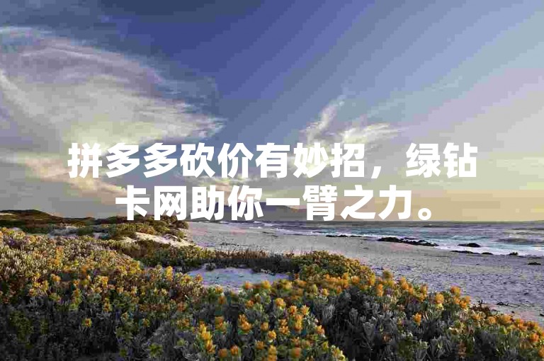 拼多多砍价有妙招，绿钻卡网助你一臂之力。