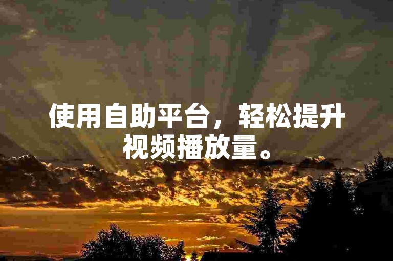 使用自助平台，轻松提升视频播放量。