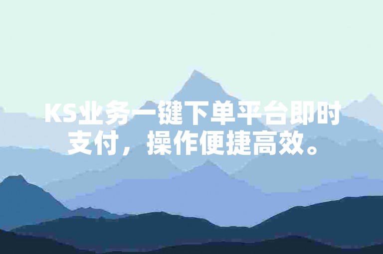 KS业务一键下单平台即时支付，操作便捷高效。