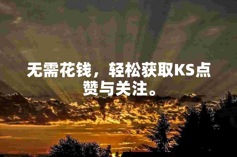无需花钱，轻松获取KS点赞与关注。