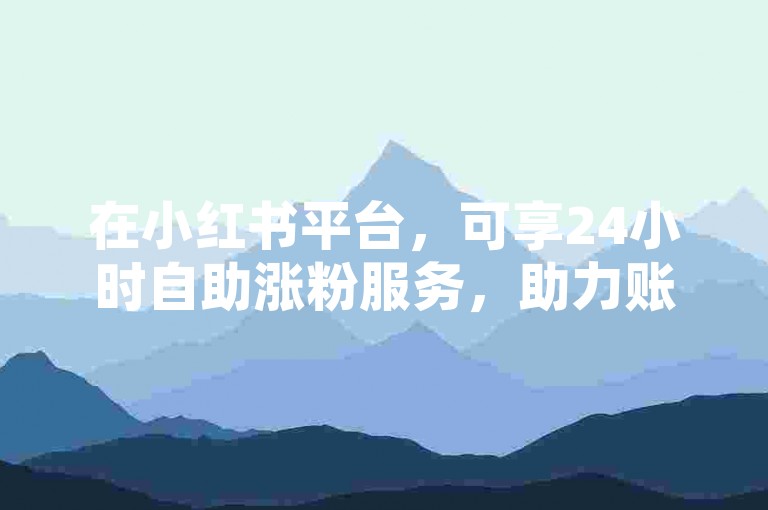 在小红书平台，可享24小时自助涨粉服务，助力账号发展。