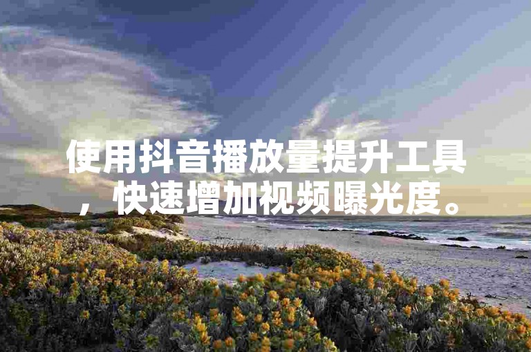使用抖音播放量提升工具，快速增加视频曝光度。