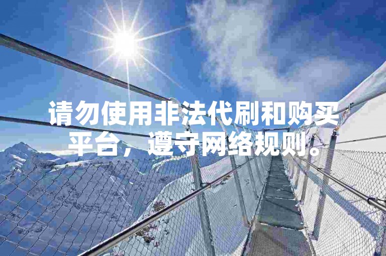 请勿使用非法代刷和购买平台，遵守网络规则。