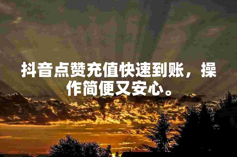 抖音点赞充值快速到账，操作简便又安心。
