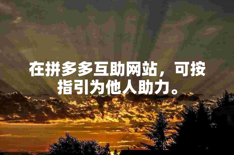 在拼多多互助网站，可按指引为他人助力。