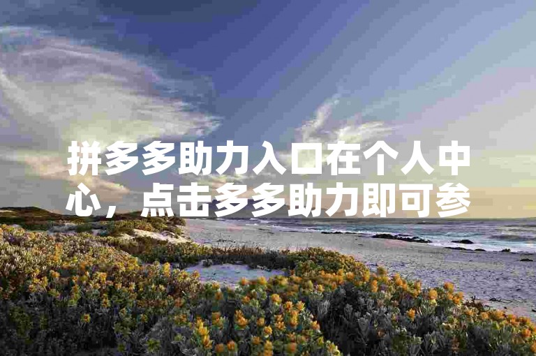拼多多助力入口在个人中心，点击多多助力即可参与。