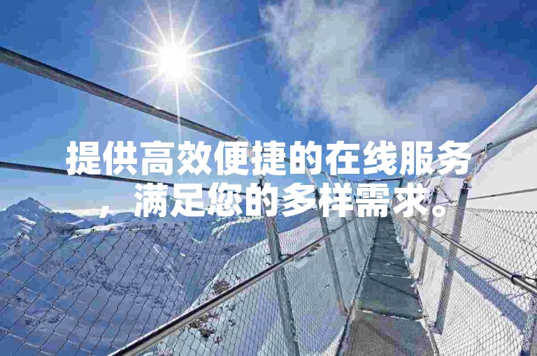 提供高效便捷的在线服务，满足您的多样需求。