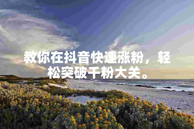 教你在抖音快速涨粉，轻松突破千粉大关。