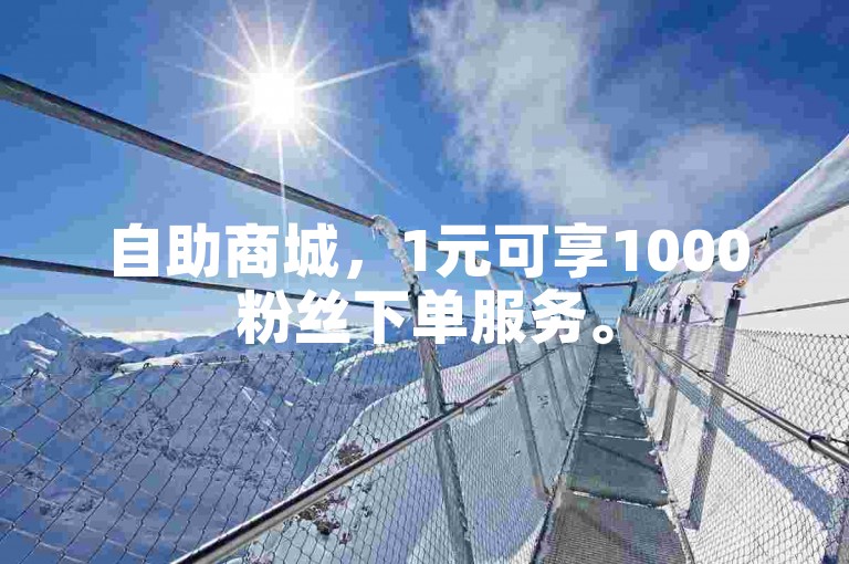 自助商城，1元可享1000粉丝下单服务。