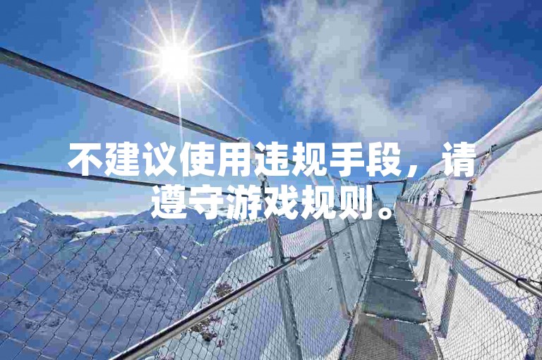 不建议使用违规手段，请遵守游戏规则。