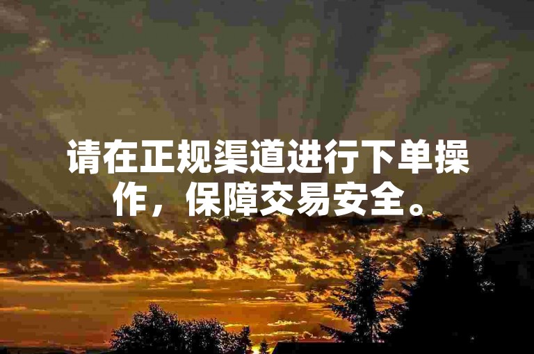 请在正规渠道进行下单操作，保障交易安全。