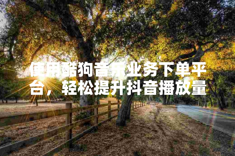 使用酷狗音乐业务下单平台，轻松提升抖音播放量。