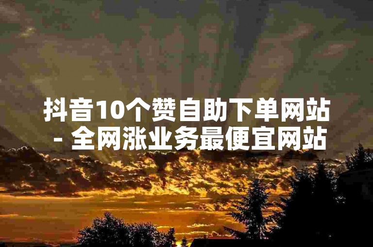 抖音10个赞自助下单网站 - 全网涨业务最便宜网站快手