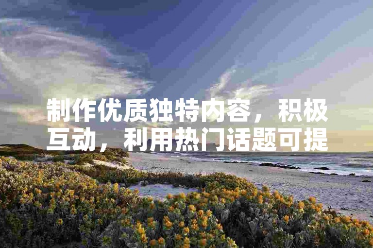 制作优质独特内容，积极互动，利用热门话题可提升快手粉丝增长速度。