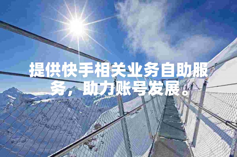 提供快手相关业务自助服务，助力账号发展。