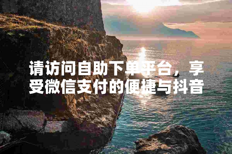 请访问自助下单平台，享受微信支付的便捷与抖音全网最低价。