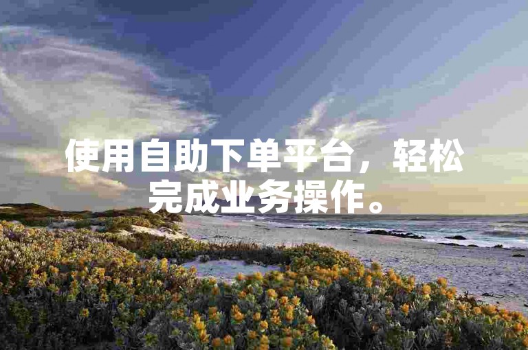 使用自助下单平台，轻松完成业务操作。