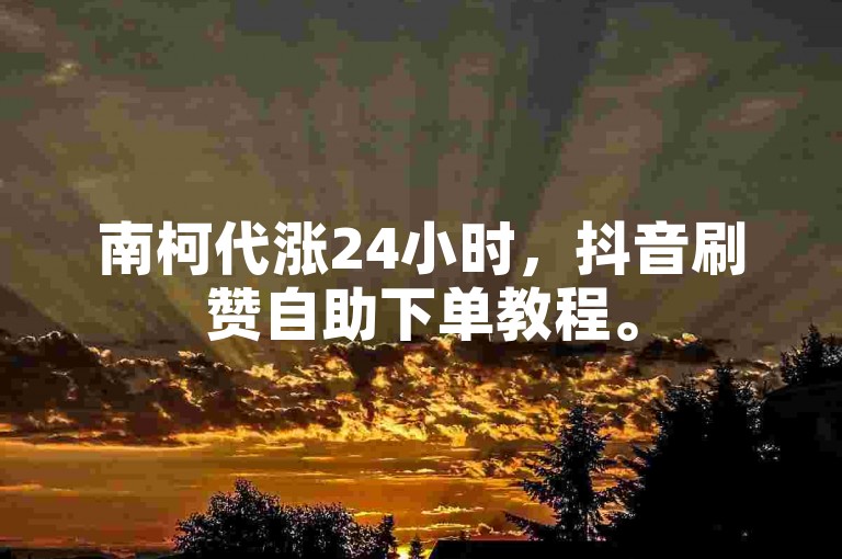 南柯代涨24小时，抖音刷赞自助下单教程。