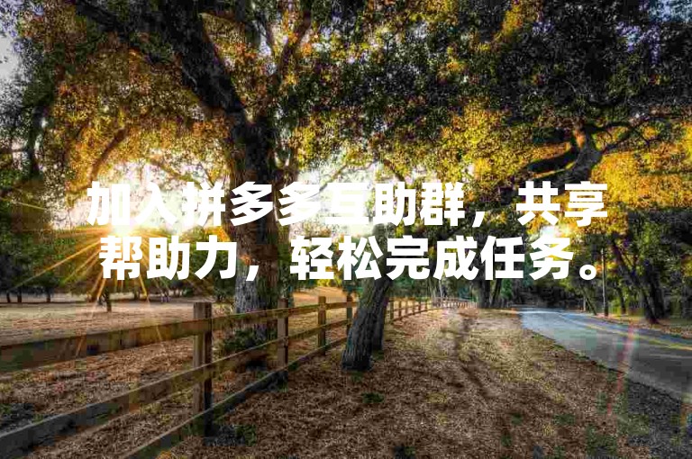 加入拼多多互助群，共享帮助力，轻松完成任务。