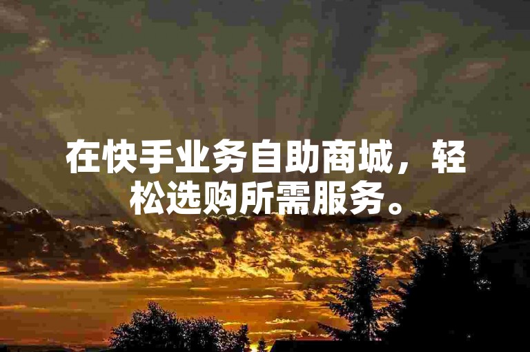 在快手业务自助商城，轻松选购所需服务。