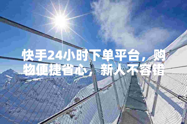 快手24小时下单平台，购物便捷省心，新人不容错过！