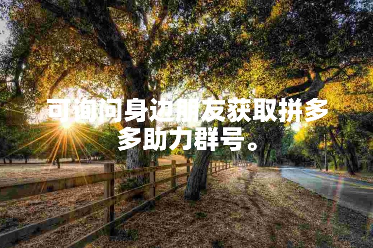 可询问身边朋友获取拼多多助力群号。