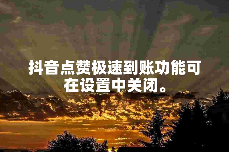 抖音点赞极速到账功能可在设置中关闭。