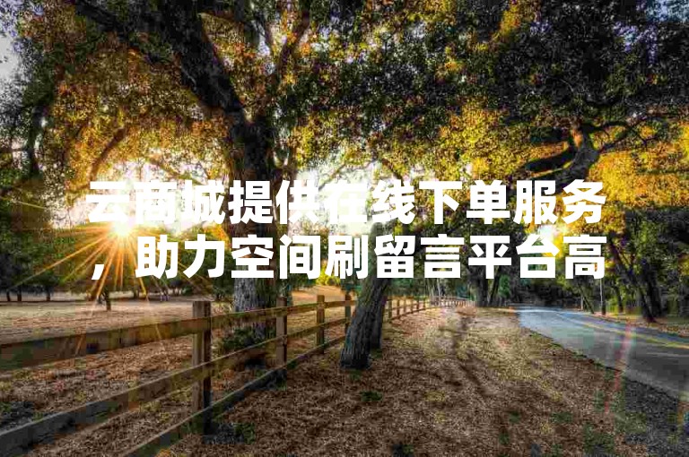 云商城提供在线下单服务，助力空间刷留言平台高效运营。