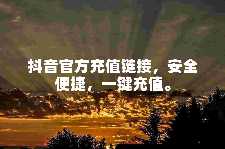 抖音官方充值链接，安全便捷，一键充值。