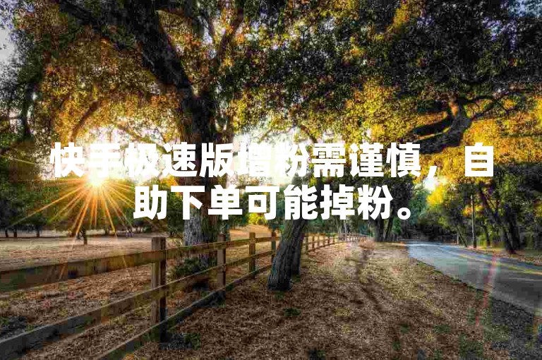 快手极速版增粉需谨慎，自助下单可能掉粉。